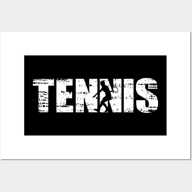 Distressed Look Tennis Gift For Tennis Players Wall Art by OceanRadar